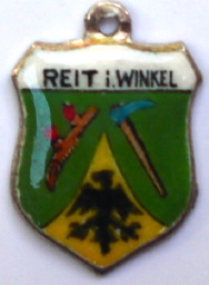 REIT IM WINKEL, Germany - Vintage Silver Enamel Travel Shield Charm